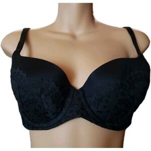 Victoria Secret Body Underwire Lined Demi Bra/Lace Black Size 34D